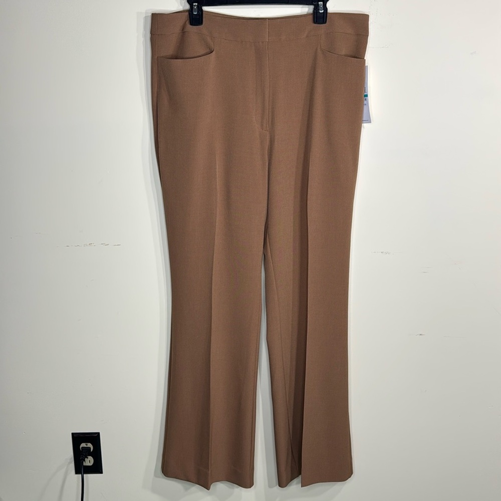 Calvin Klein Pants Brown Straight Leg High Rise in Sizes 8, 10, 14 16, - Picture 2 of 13